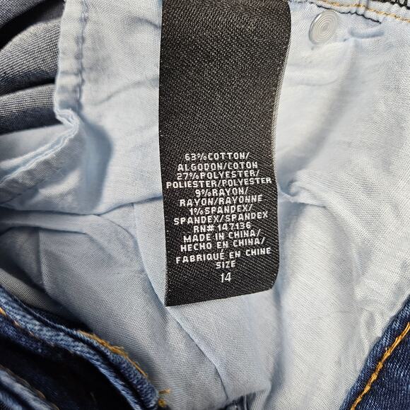 1822 Denim Bootcut Jeans Womens Size 14 High Rise Stretch Dark Blue Wash Classic - Picture 4 of 11